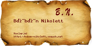 Búbán Nikolett névjegykártya